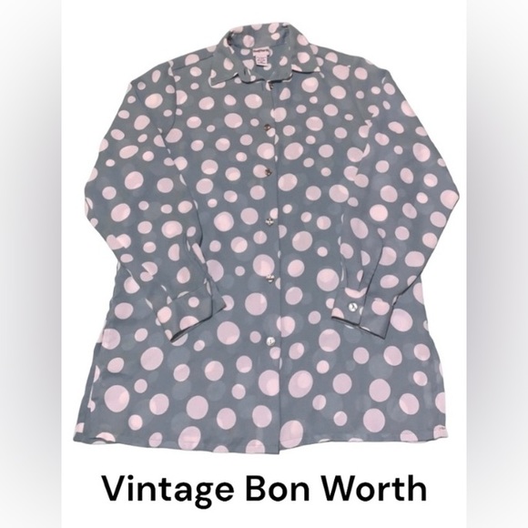 Bon Worth Tops Vintage Bon Worth Sheer Polka Dot Top Poshmark